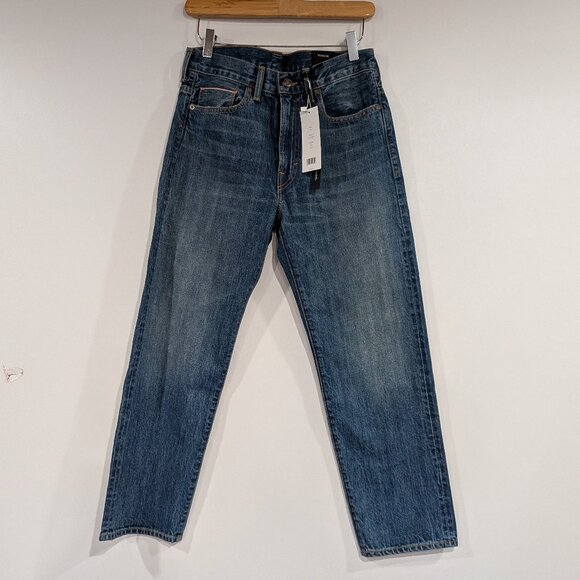 BNWT Vince Cropped Boyfriend Mid Wash Jeans Blue Size 26 - Picture 1 of 5